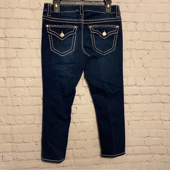 Knox Rose Womens Jeans sz 10 Crop Skinny Power Stretch Thick Stitching Pockets - Picture 5 of 8